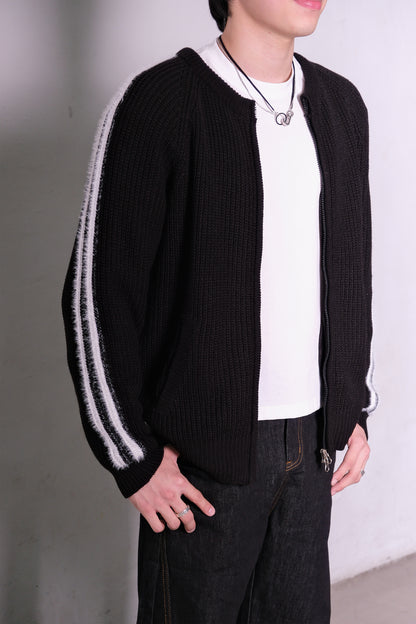 Fur Track Knit Jacket (black)
