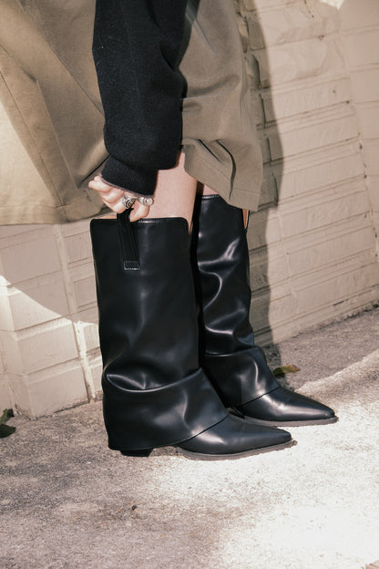 Point Toe Fold Boots