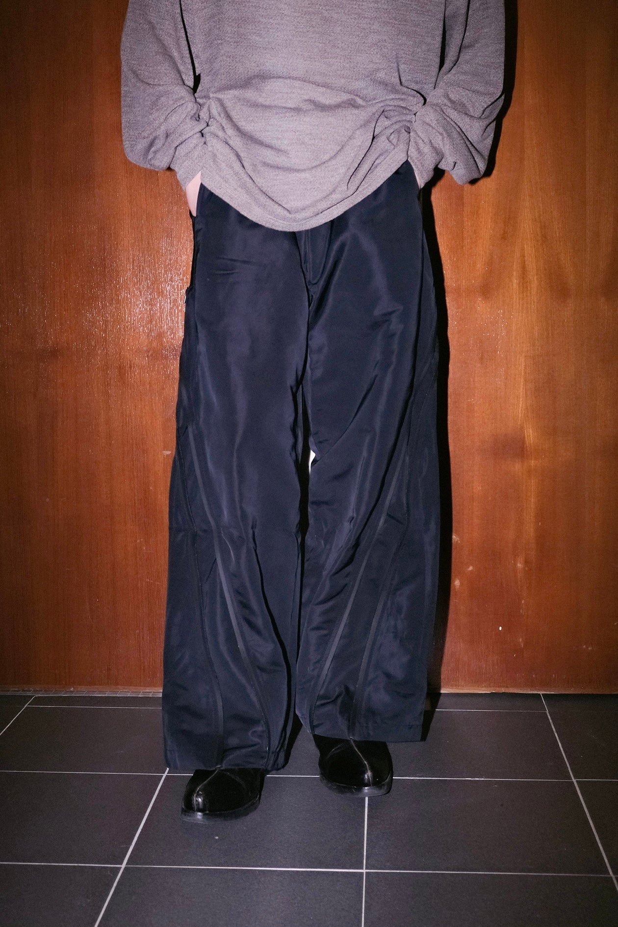 Divide Zipper Nylon Pants