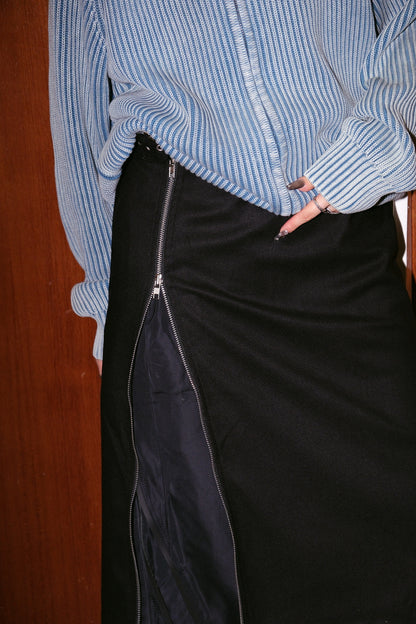 2way Belted Zipper Skirt