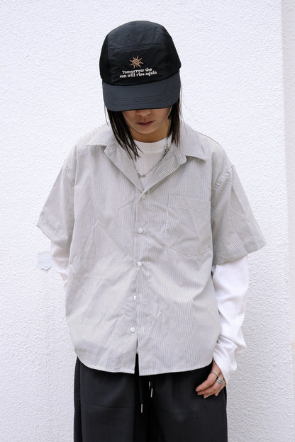 Uni Cropped Striped Shirt (sky blue)