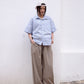Uni Cropped Striped Shirt (ivory)