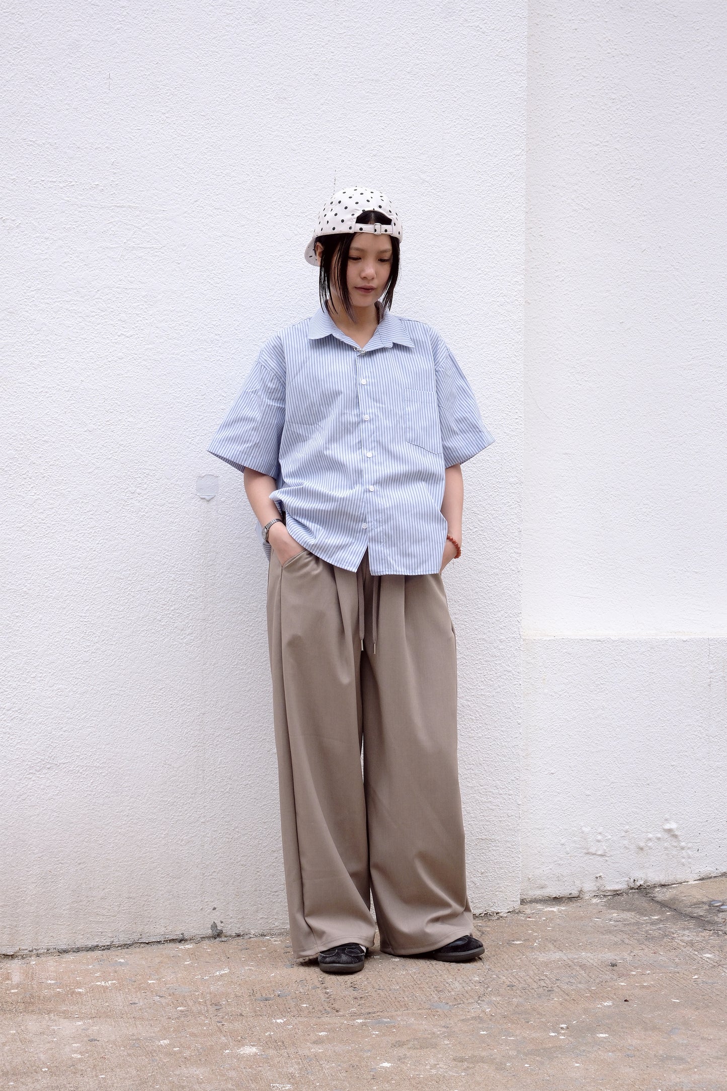 Uni Cropped Striped Shirt (sky blue)