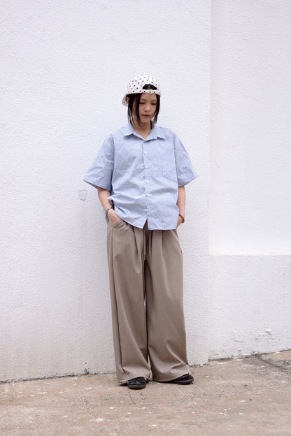 Uni Cropped Striped Shirt (sky blue)
