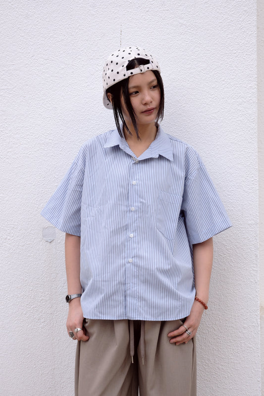 Uni Cropped Striped Shirt (sky blue)