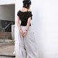 Curved Pocket Nylon Pants (charcoal)