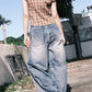 Hem Button Pin Jeans