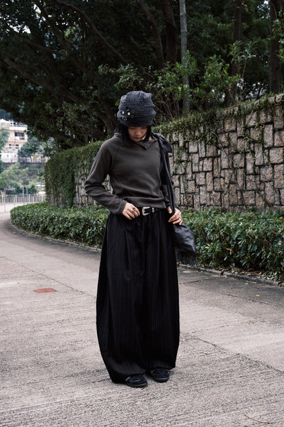 Drape Stripe Banding Slack (Charcoal)