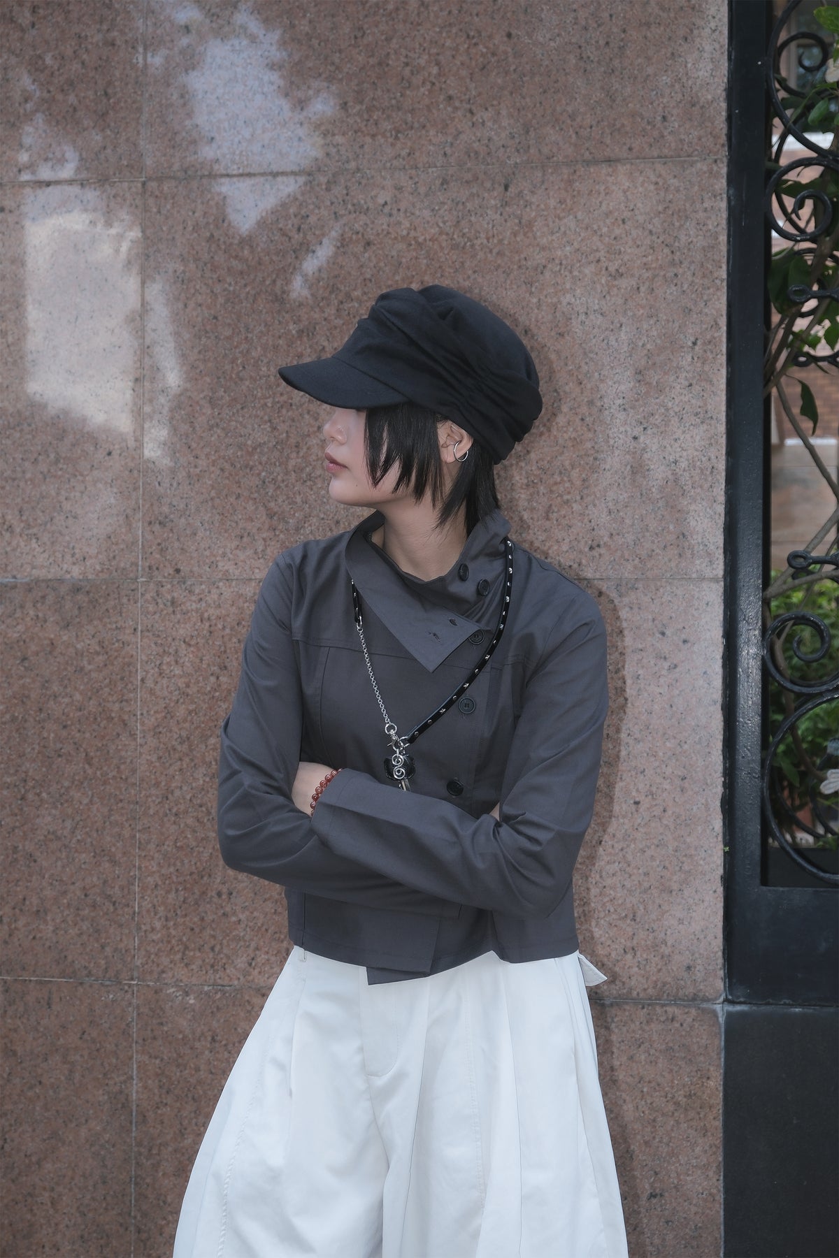 Alexa Mock Neck JK (charcoal)