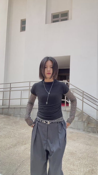 See-through Lace Tee (3colors)