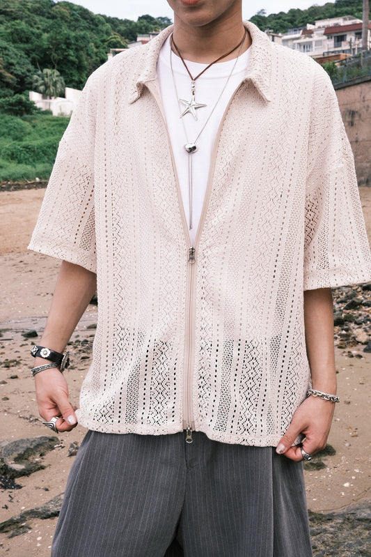 Lace Zipper Shirt