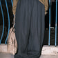 【BEST!!】 Drape Stripe Banding Slack (Charcoal)