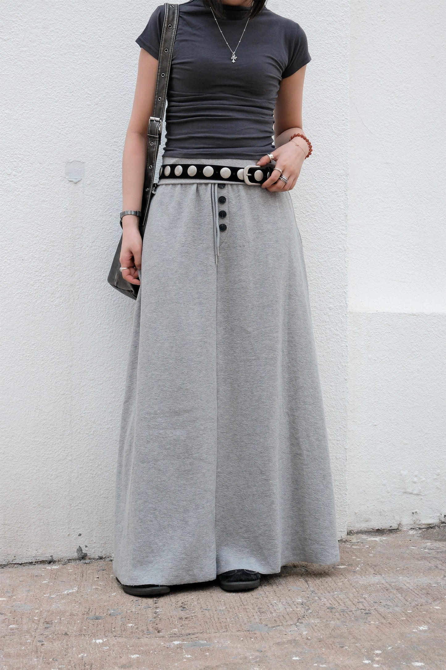 Button Maxi Skirt (3colors)