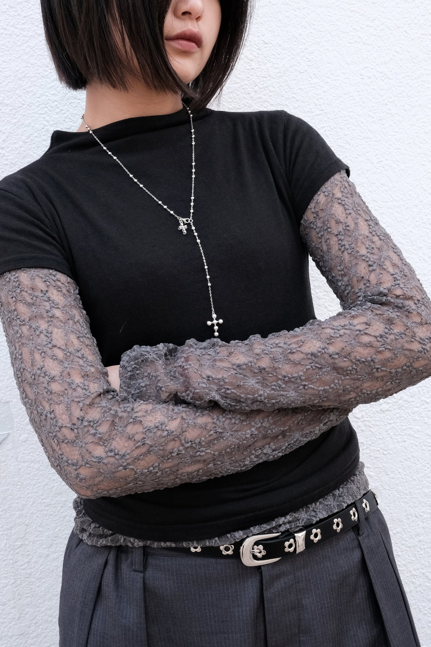See-through Lace Tee (3colors)