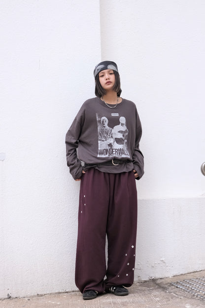 Star Slit Sweat Pants (melange)