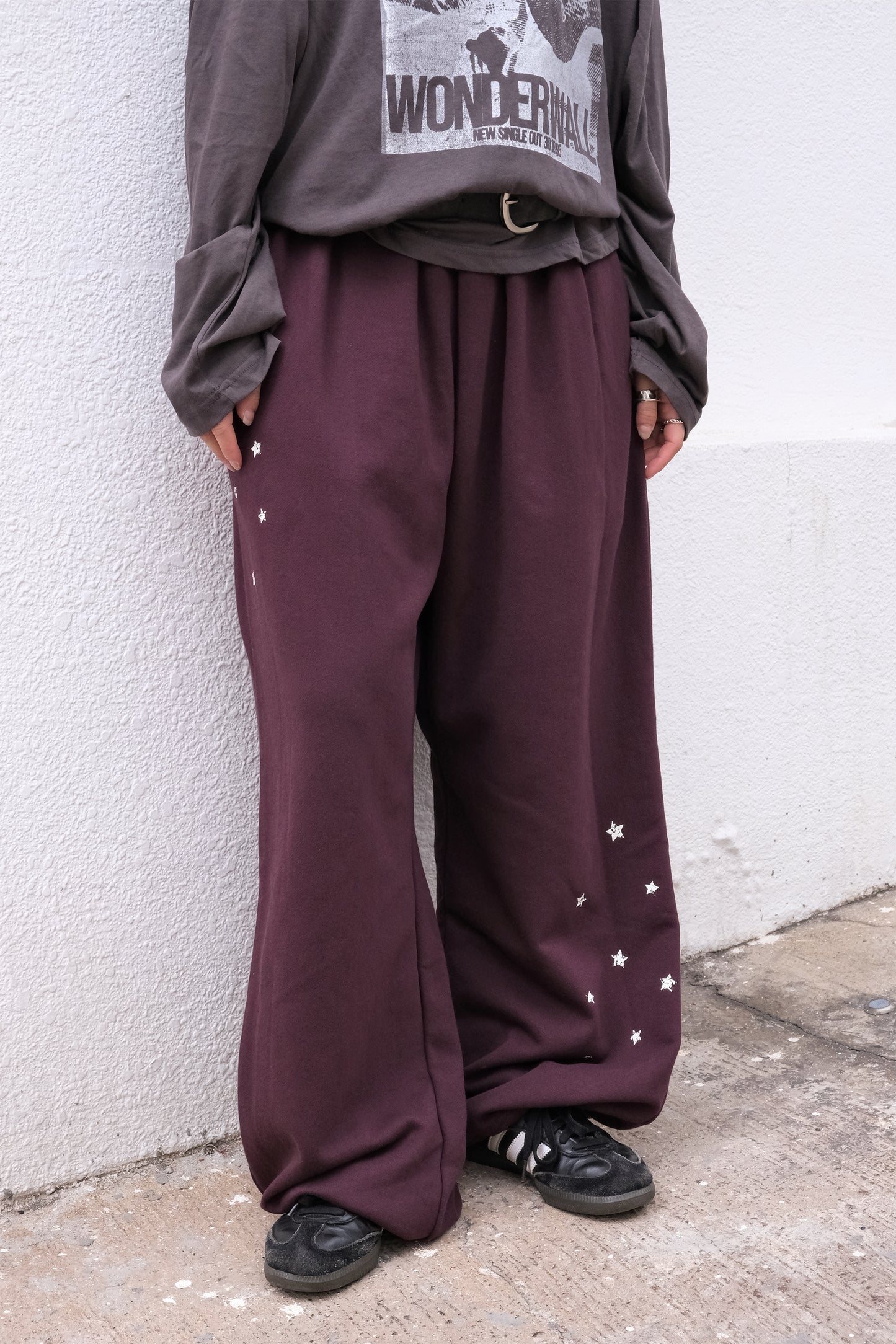 Star Slit Sweat Pants (melange)