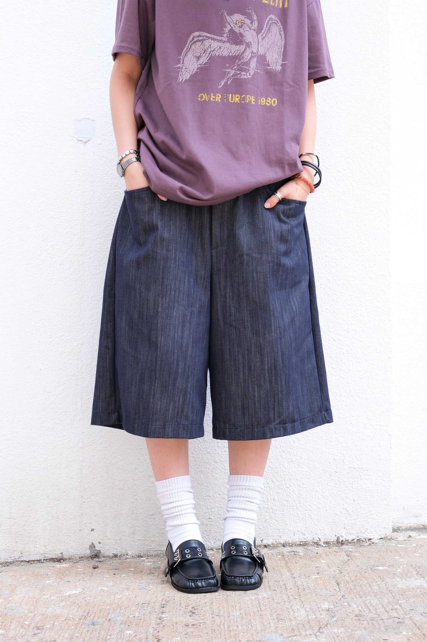 Bamboo Denim Jorts (black)