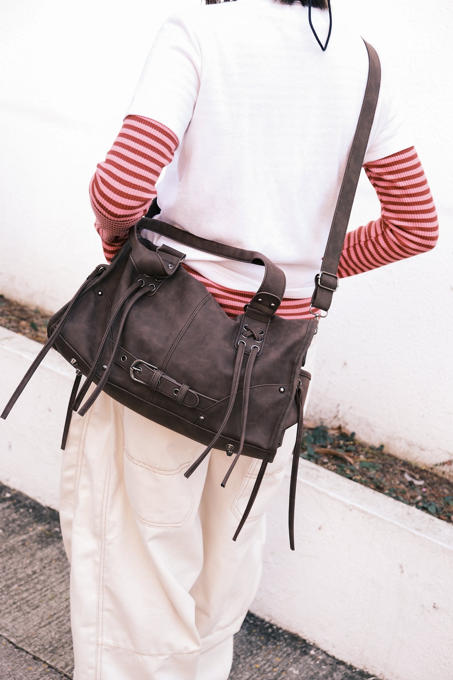 Tied Suede 2way Bag (black)