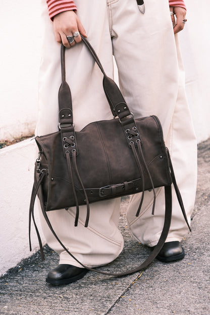 Tied Suede 2way Bag (black)