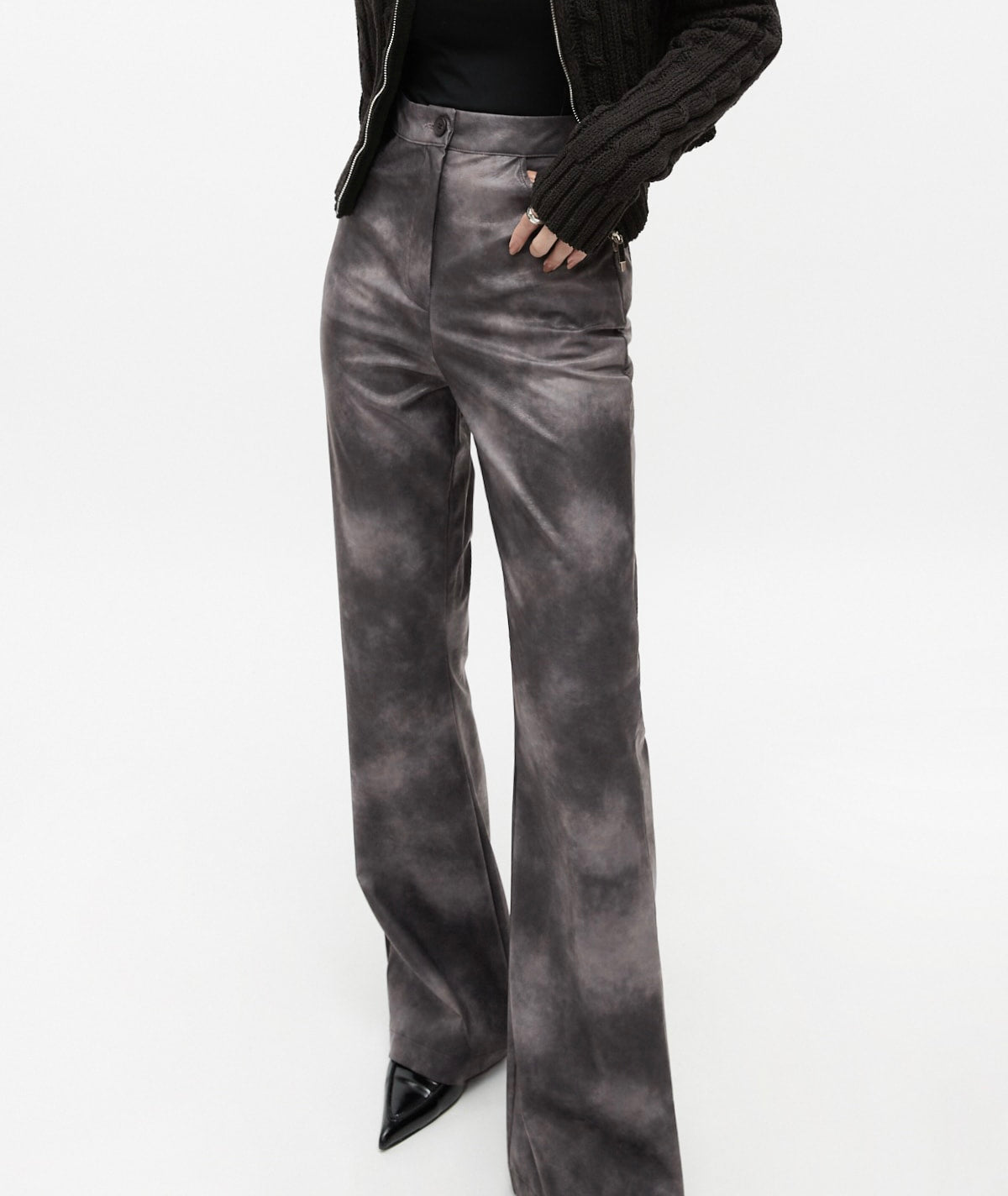 Pigment Dyed Leather Pants
