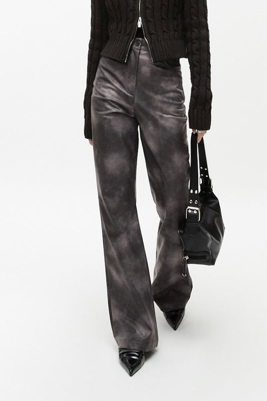Pigment Dyed Leather Pants